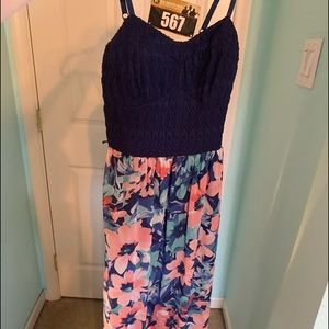 Blue Floral Maxi-Dress